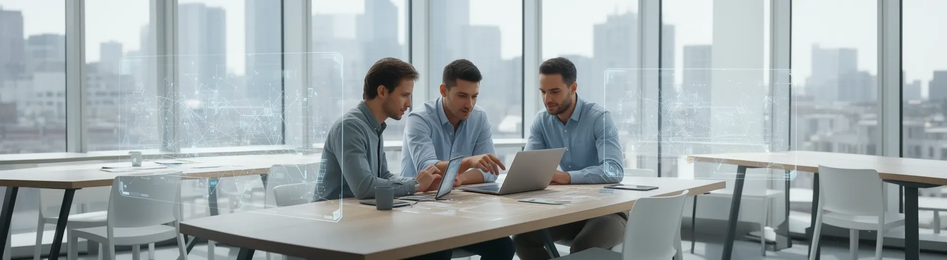 Consultores IT colaborando con equipos financieros