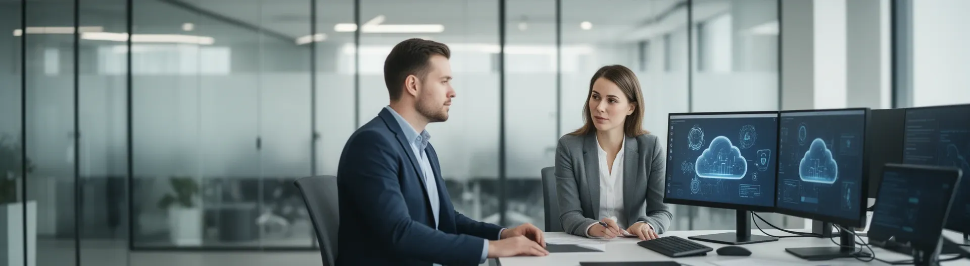 Corporate it consultants discussing network optimi