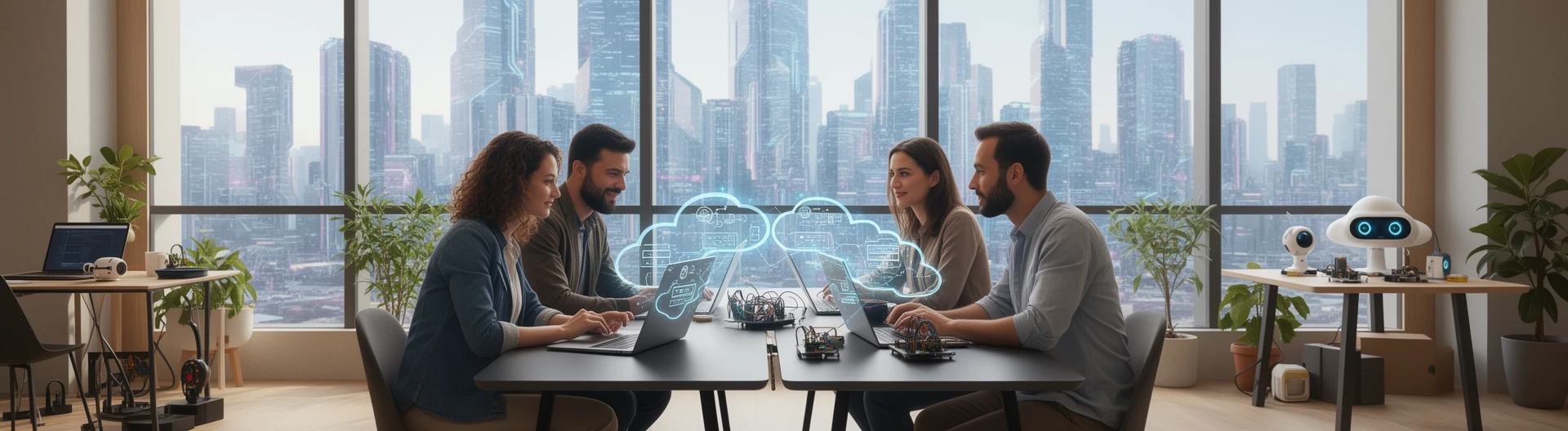 Consultor ejecutando migración a Microsoft 365 con varias pantallas de monitorización